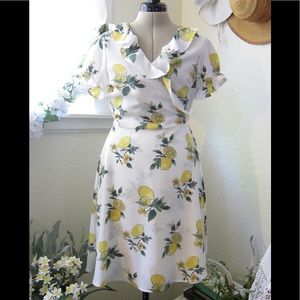 Crepe Lemon Wrap Dress